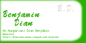 benjamin dian business card